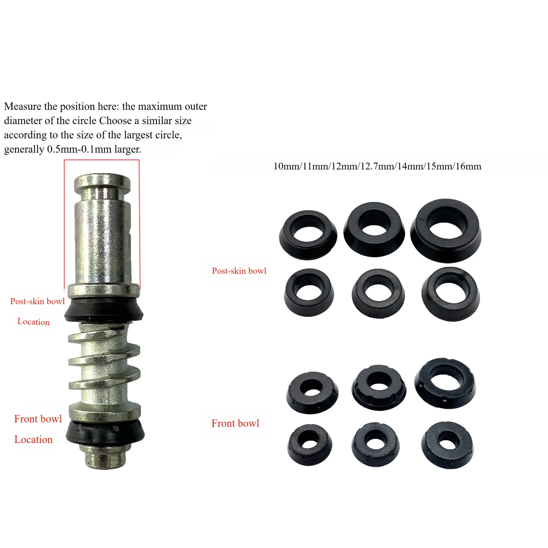 12mm Front & Rear Brake Master Cylinder Repair Kit Motorcycle Car Electric Vehicle Disc Brake Piston Cup Rubber Seal-1set /5sets view 6