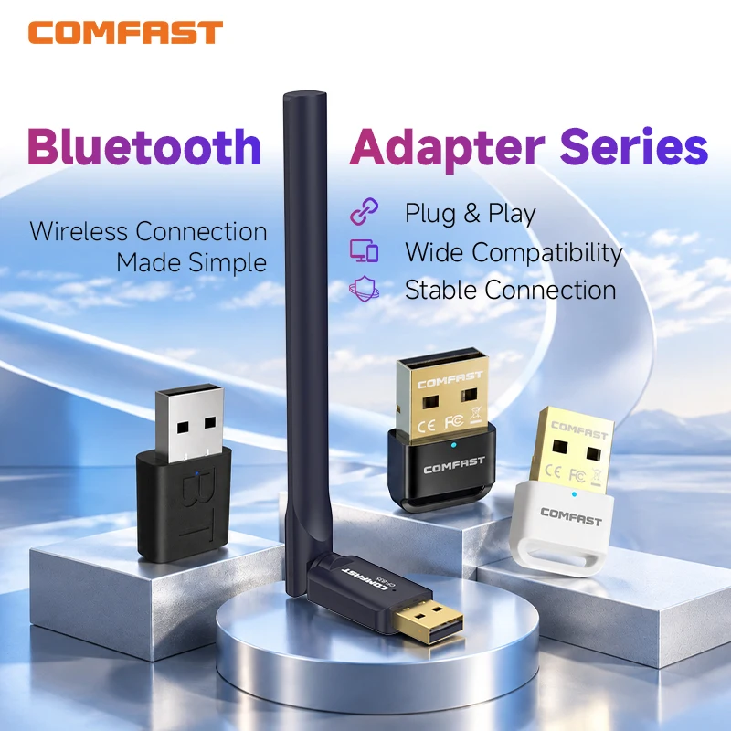COMFAST USB Bluetooth 5.1 Wireless WIFI Adapter Data Receiver And Transmitter Free Drive Audio Dongle for PC Laptop
