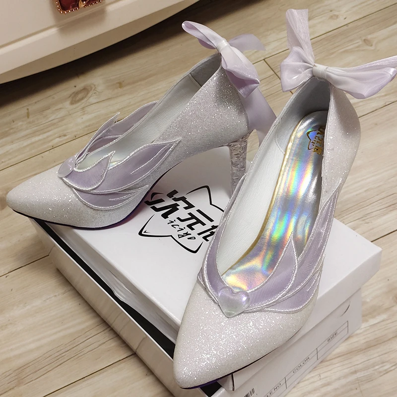 Gioco Honkai Star Rail Cyrene Scarpe Cosplay Donna Lolita Matrimonio Scarpe con tacco alto in cristallo Festa di carnevale in maschera