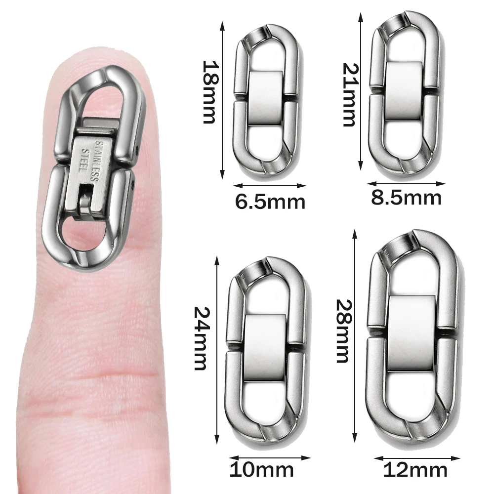 

4 шт., 4 размера, пряжка из нержавеющей стали, застежки, разъем для браслета, удлинитель для кубинского ожерелья, ювелирная цепочка, сделай сам, мужское изготовление