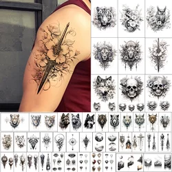 GLARYYEARS tatuaje temporal para hombres y adultos, paquete de 44 tatuajes realistas, pegatinas de tatuaje falsas