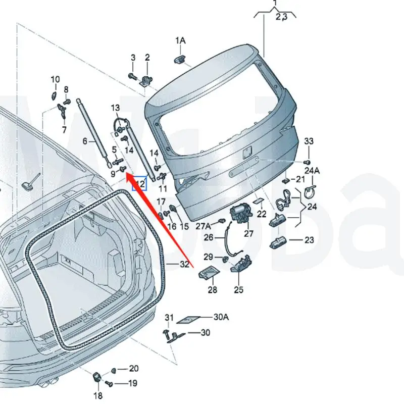 Wooba 575827851C 575827852C 575827851D 575827852D Spring Tailgate Electric Tailgate Lifting Bracket For Seat Ateca 2016-2020