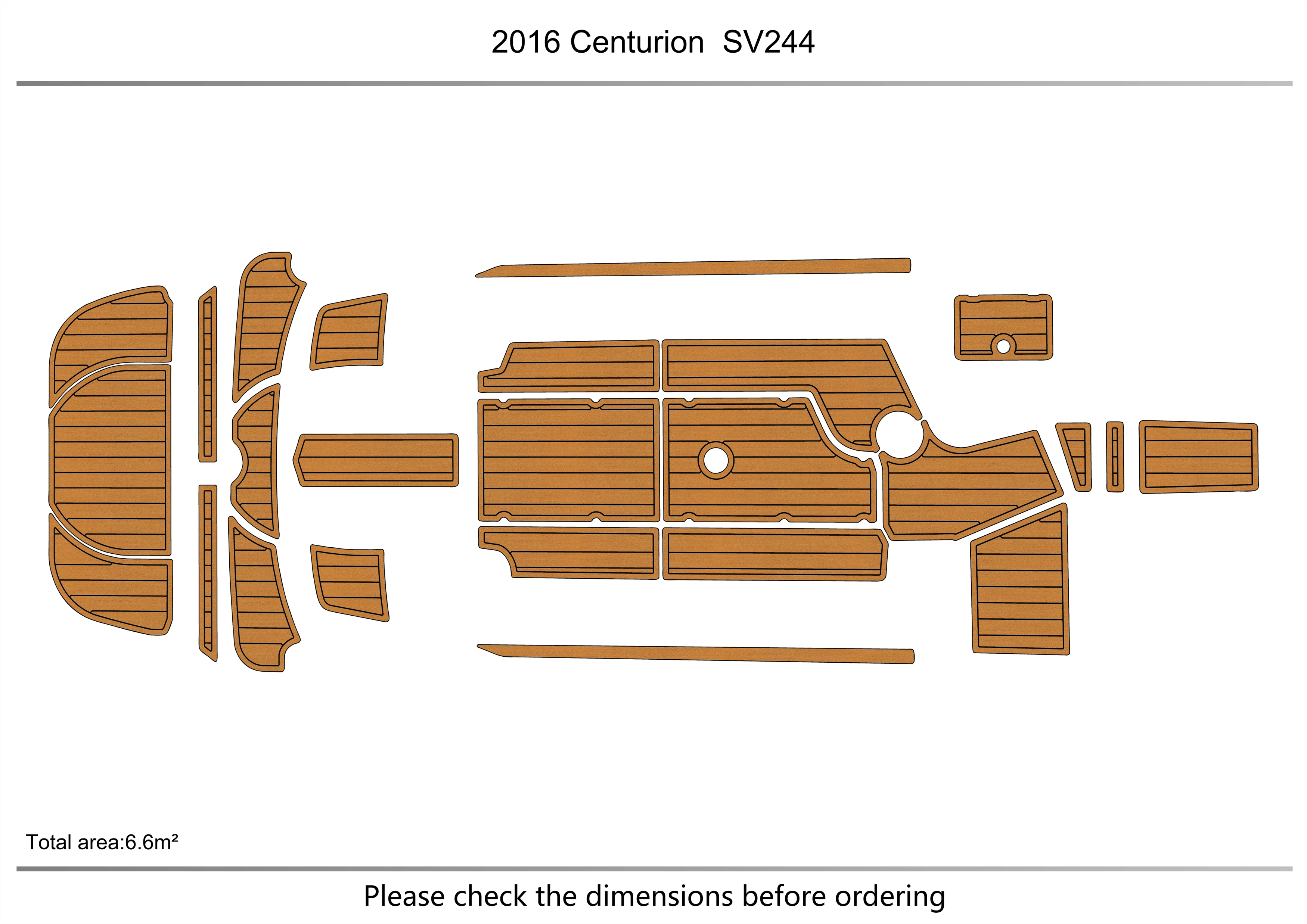 Eva foam Fuax teak seadek marine floor For 2016 Centurion  SV 244 Cockpit Swim platform 1/4