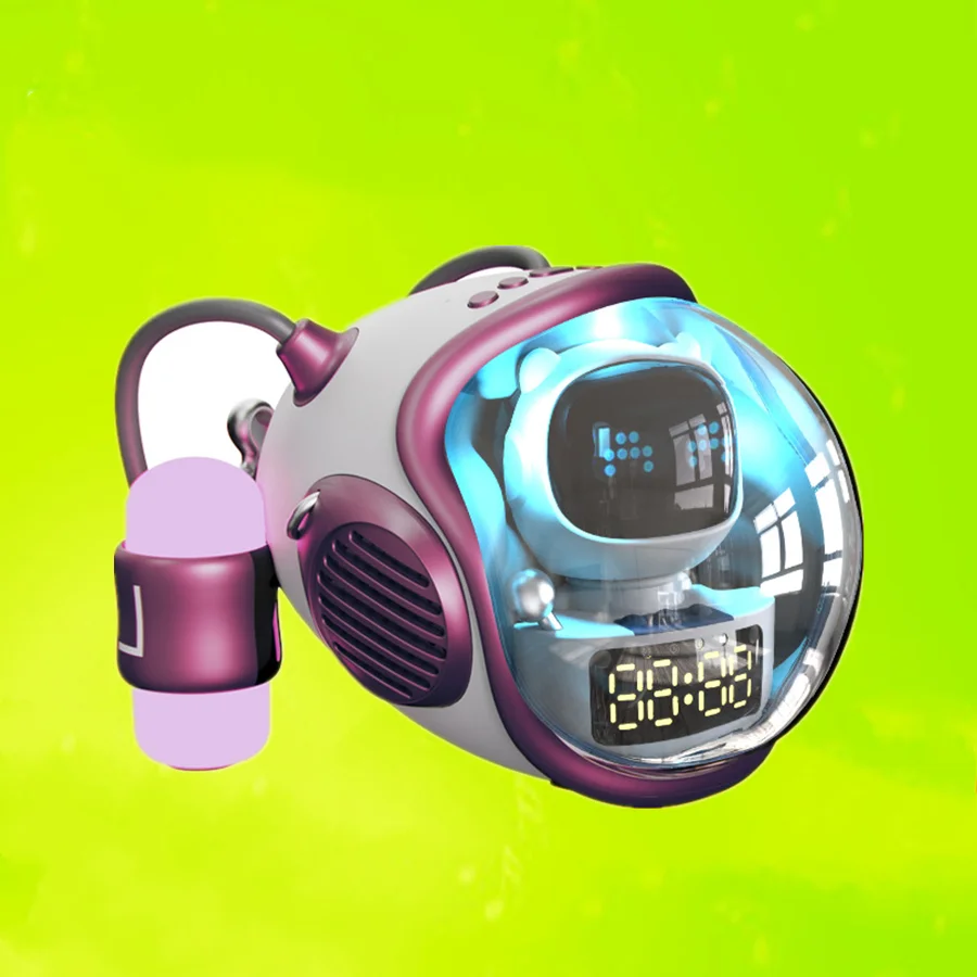 

Big Spaceship Wireless Bluetooth Speaker With Alarm Clock Night Light Sound Box Music Subwoofer Loudspeaker For Phone