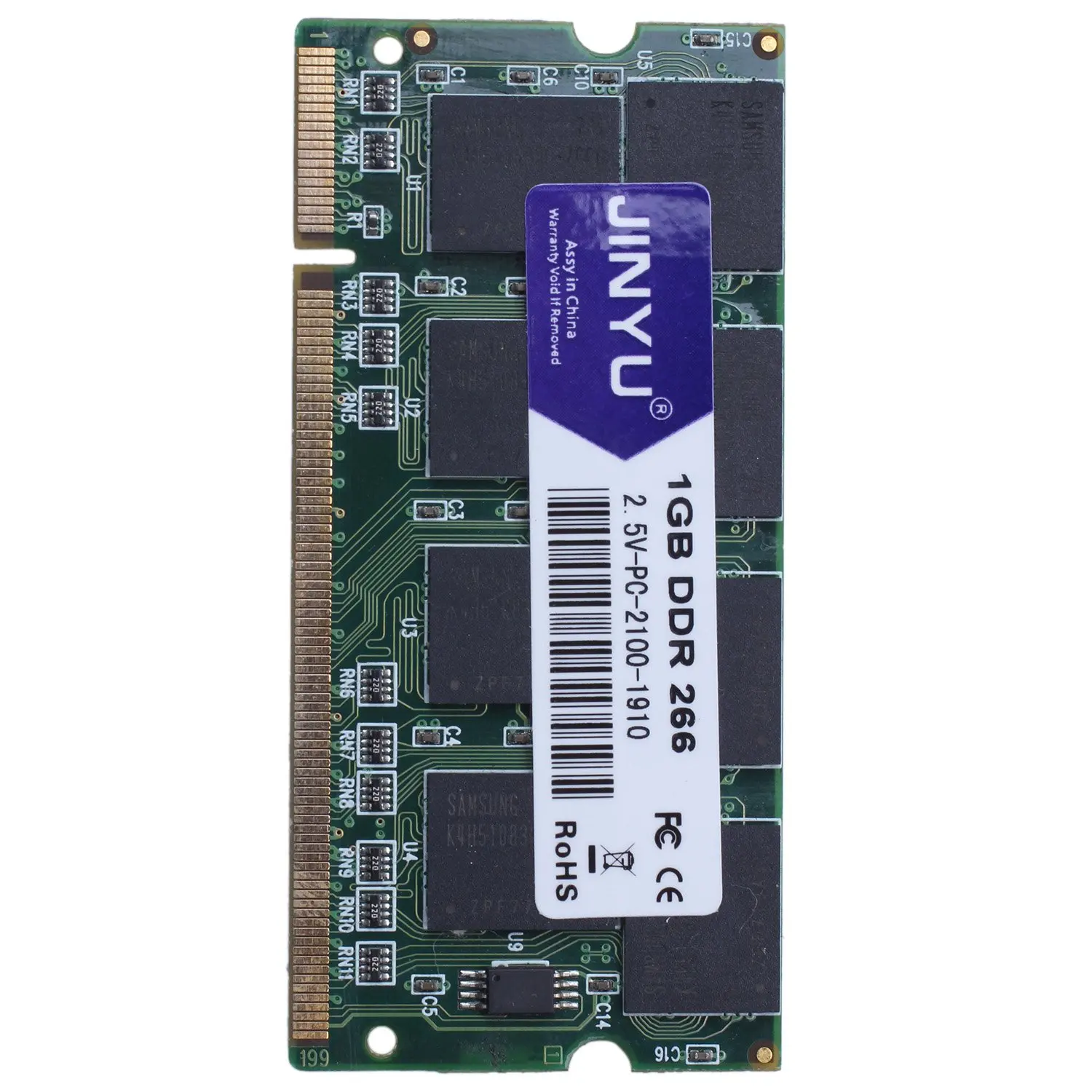 ذاكرة الوصول العشوائي الجديدة Jinyu Ddr 1G 266Mhz 2.5V 200Pin لأجهزة الكمبيوتر المحمول (266Mhz)