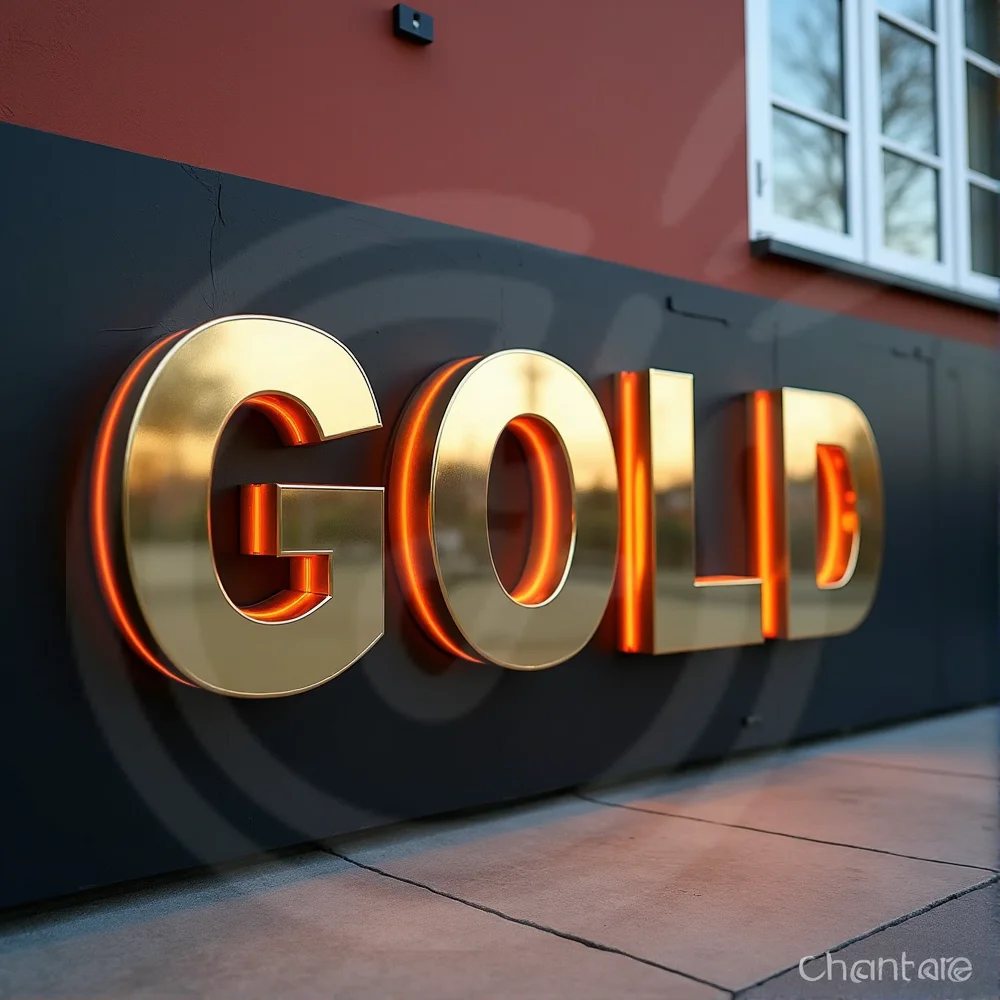 Tanda Huruf Backlit Kustom Lampu LED Logam 3D Menyala untuk Papan Tanda Iklan Etalase Tahan Air Bisnis Luar Ruangan yang Menyala