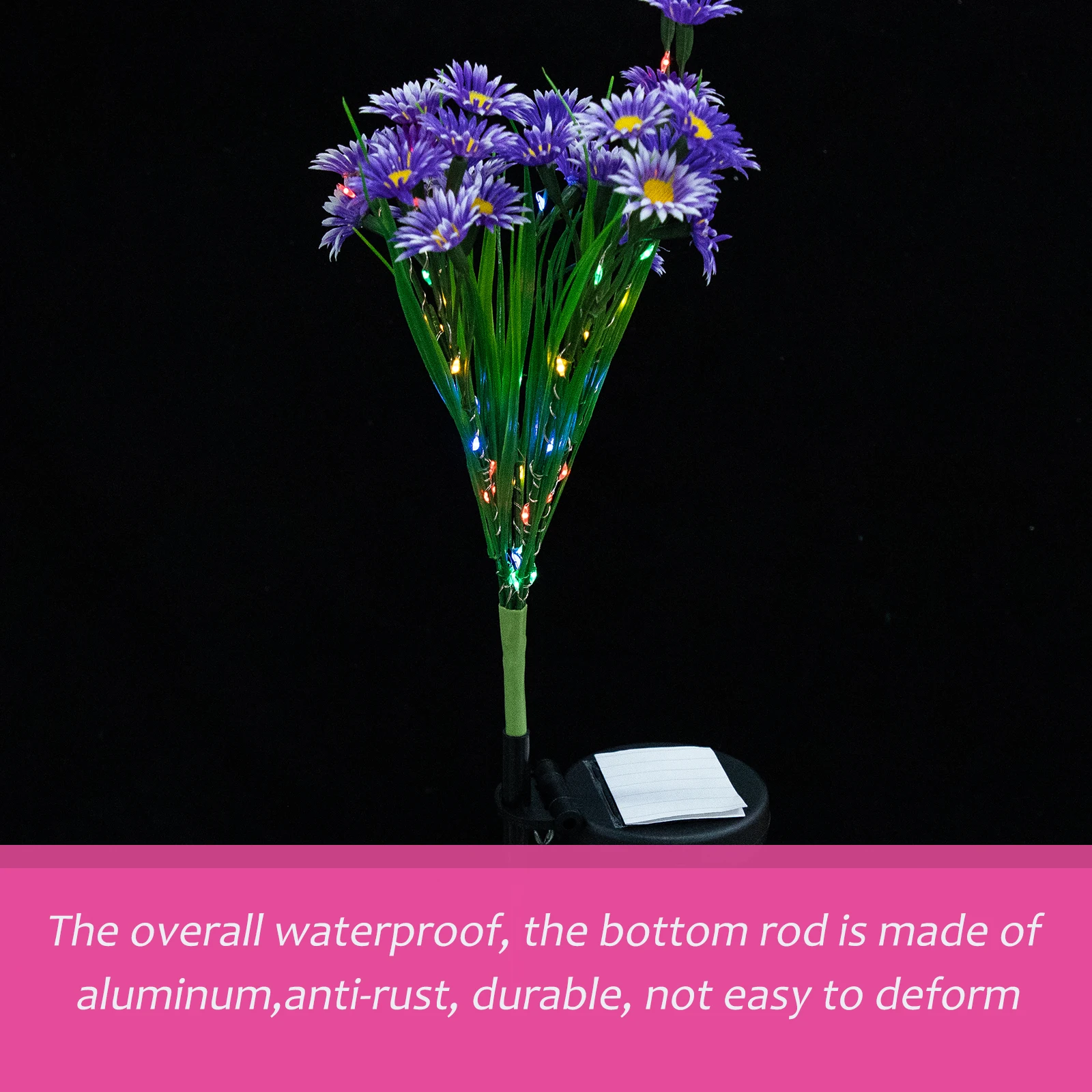 

Solar Powered Chrysanthemum Shaped Lamp Durable PC Stainless Steel Tube LED Lawn Light Garden Outdoor Decoration Spot