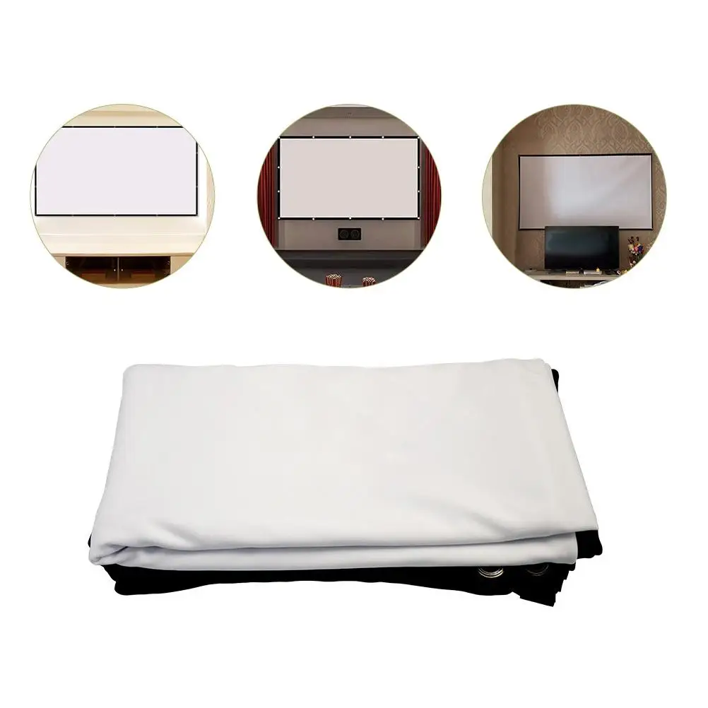 Portable Projector Foldable Outdoor Office Use Reinforced Durable Indoor Projector Screen Polyester