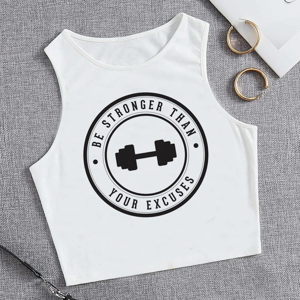 Crossfit Fitness tank top estetyczny gotycki cyber y2k crop top damski gotycki hippie yk2 manga przycięta koszulka