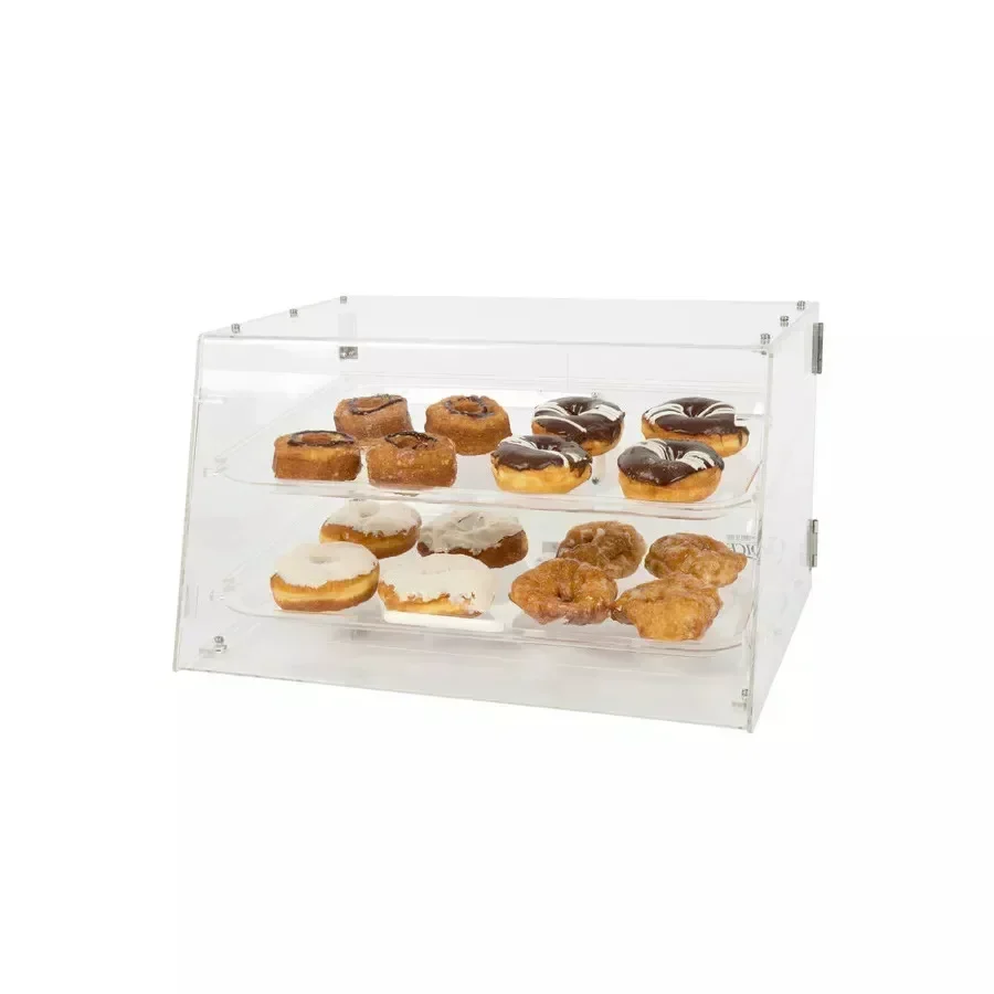 50PCS Transparent acrylic bread cabinet transparent assembly two tier cake display case bakery pastry display box