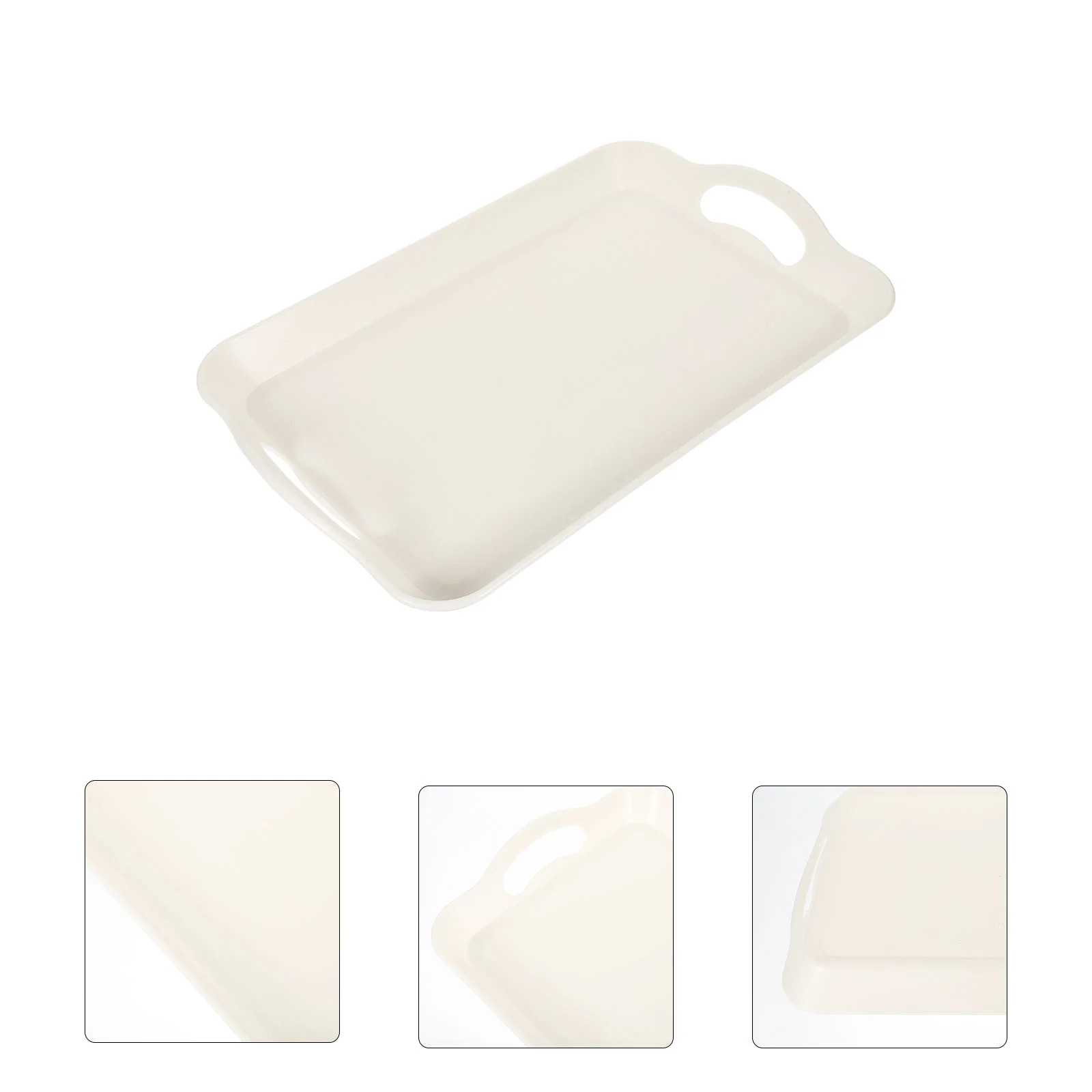 

Dining Table Two Ear Handle Tray Jewelry Restaurant Serving for Party Pp Coffee Decor Tea