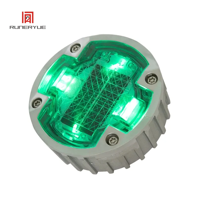 Flashing Anti-stress IP68 Waterproof Bullet LED Cast Aluminium NI-MH Flush Type Constant Cat Eyes Solar LEDS Road Stud