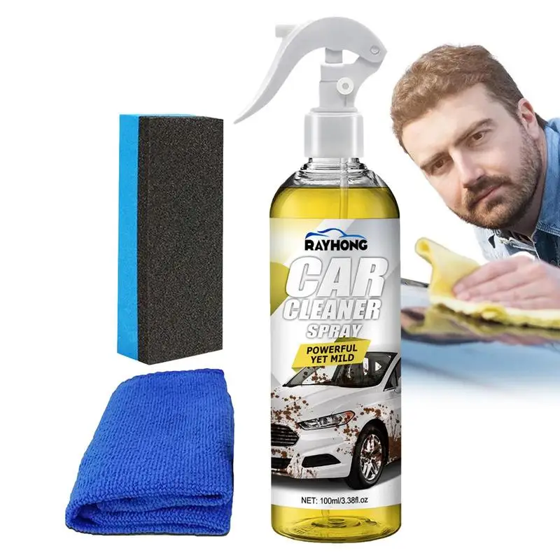 Alta Proteção Nano Spray com Esponja para Carro, Assento Criativo Cleaner, Painel De Toalha, Painel Da Porta, Remoção De Poeira, Acessórios Do Carro, 100ml