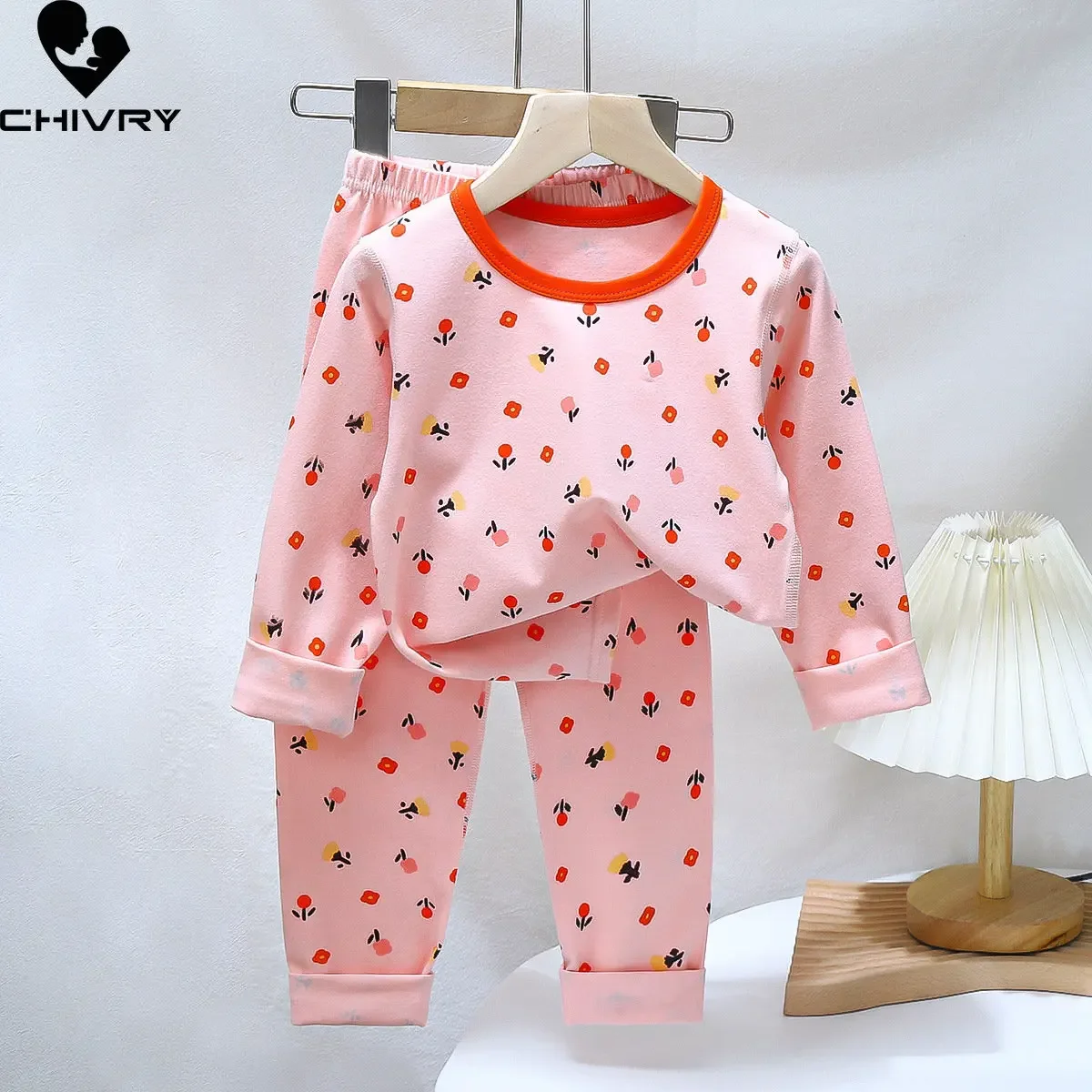 New 2023 Kids Boys Girls Pajamas Sets Cartoon Long Sleeve Lycra T-Shirt Tops with Pants Baby Spring Autumn Sleepwear Clothes