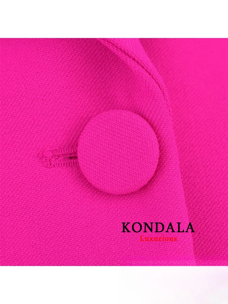 بدلة نسائية كلاسيكية أنيقة من KONDALA بجيوب واحدة الصدر سترة ضيقة سراويل مضيئة موضة 2025 طقم مكتب سيدة لربيع وصيف