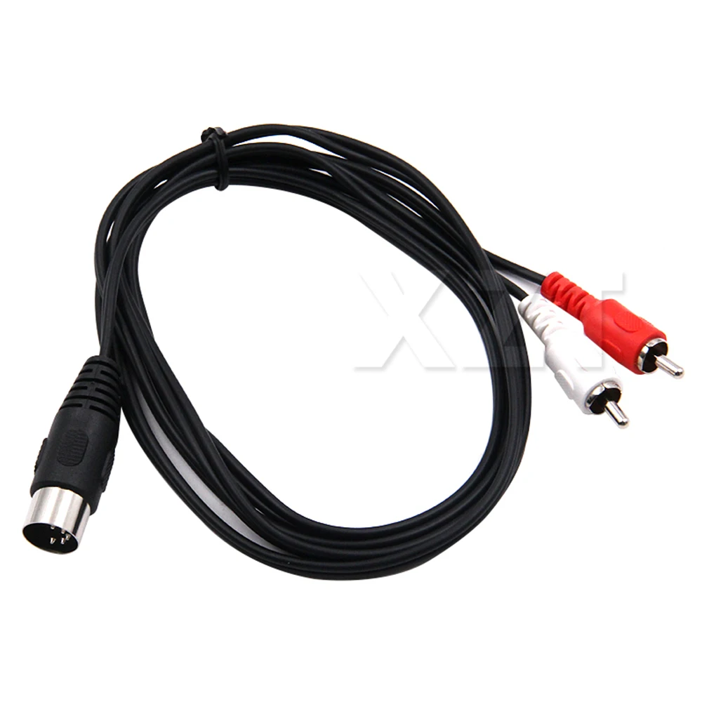 0.5M 1.5M 5-Pin DIN Male MIDI Cable to 2 Dual RCA Male Plug Audio Cable For Home Audio System