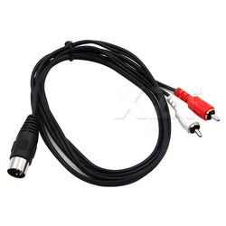 0.5M 1.5M 5-Pin DIN Male MIDI Cable to 2 Dual RCA Male Plug Audio Cable For Home Audio System