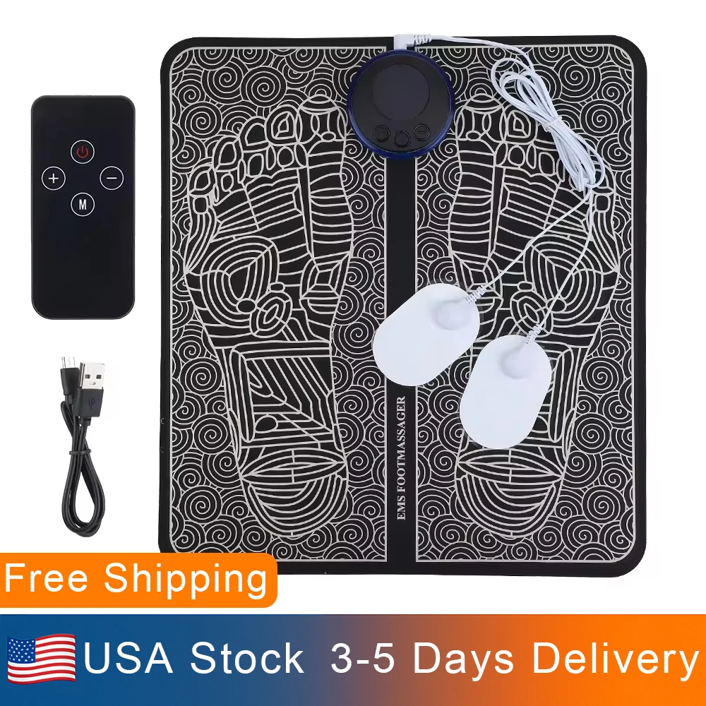 

EMS Foot Massager Pad Portable Foldable Massage Mat Pulse Muscle Stimulation Improve Blood Circulation Relief Pain Relax Feet