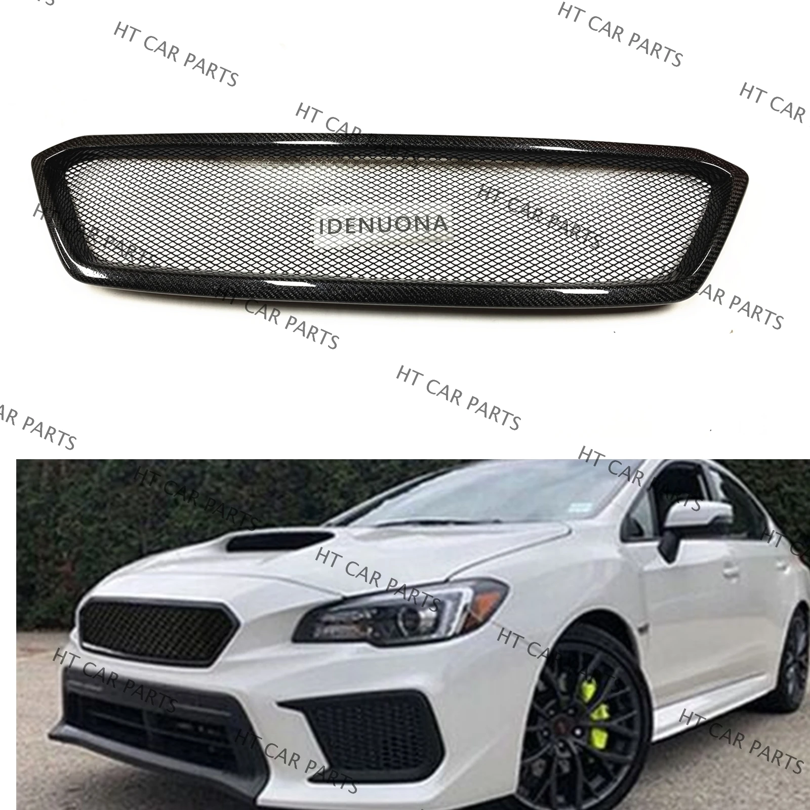 

1 Piece Black Carbon Fiber Look Honeycomb Style of Front Bumper Grille Mesh Grill For Subaru Impreza WRX/ WRX STI 2018-2020