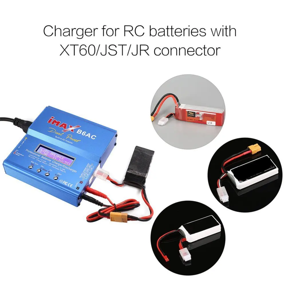 Chargeur de batterie pour iMAX B6AC 80W, Lipo NiMh, Eddie ion Ni-Cd Digital RC IMAX Gods Vepro Digital Balance Charger, Déchargeur + Adaptateur 10W