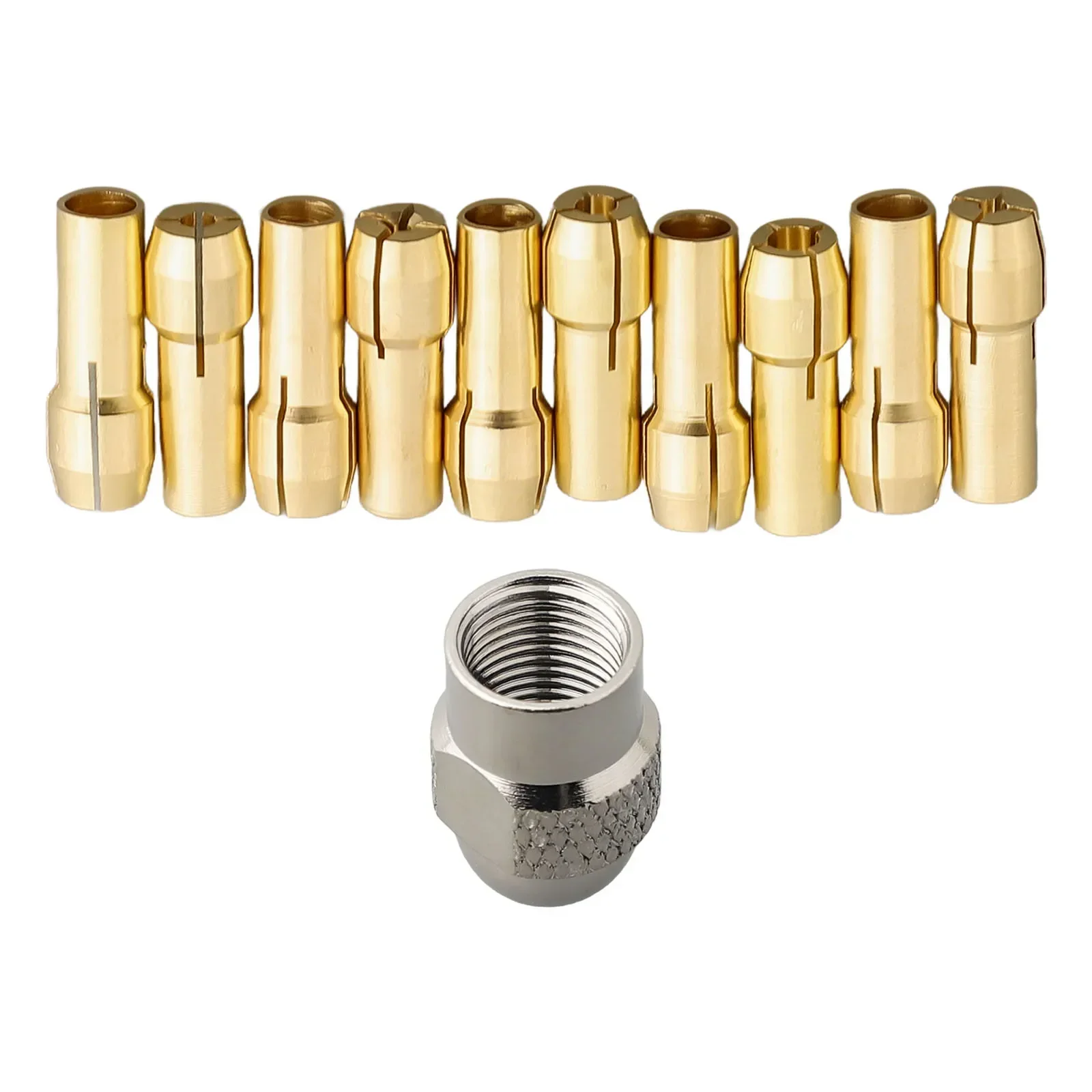 11pcs Brass Drill Chuck Collet Bit Set 0.5mm-3.2mm Shank Screw Nut Holder Replacement Parts For Dremel Rotary Tool Power Tools