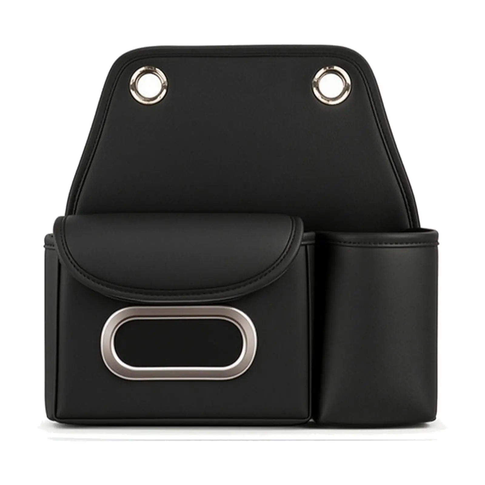 Headrest Hanging Car Organizer PU Leather Tissue Dispenser Cup Carrier for Backseat Clutter Control