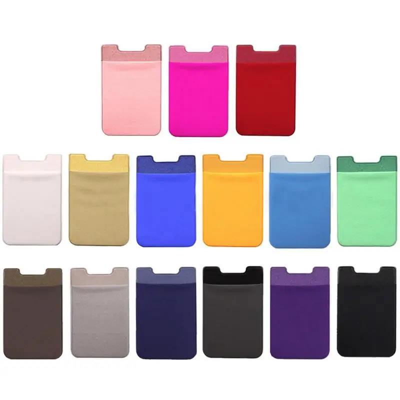 Unisex Fashion Elastic Mobile Phone Wallet Cell Phone Card Holder Case Adhesive Sticker Pocket Credit IDCard Holder​