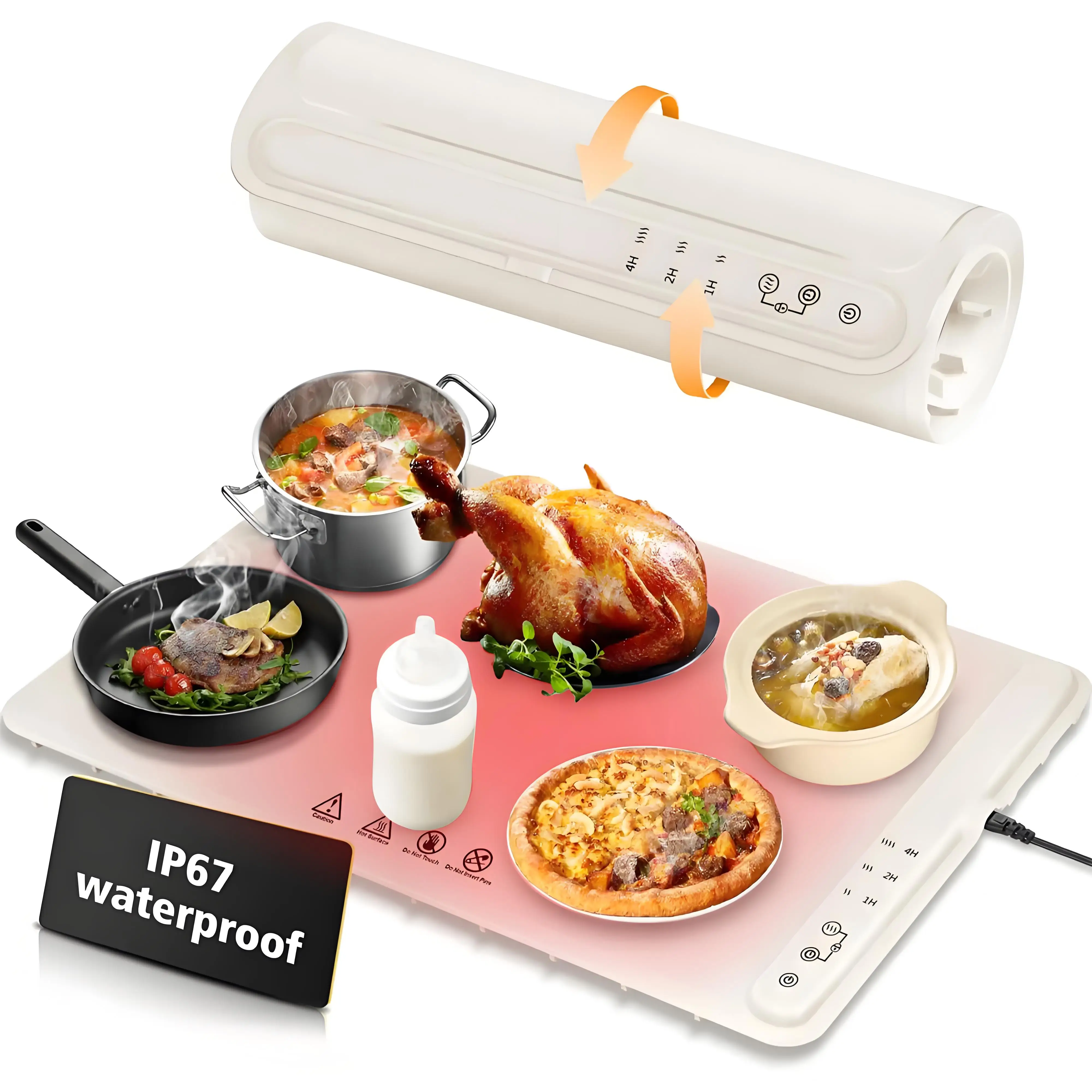 

Electric Food Warmer Plate Intelligent Heating Pad with Constant Temperature, Silicone Insulation Hotplate Home & Restaurant