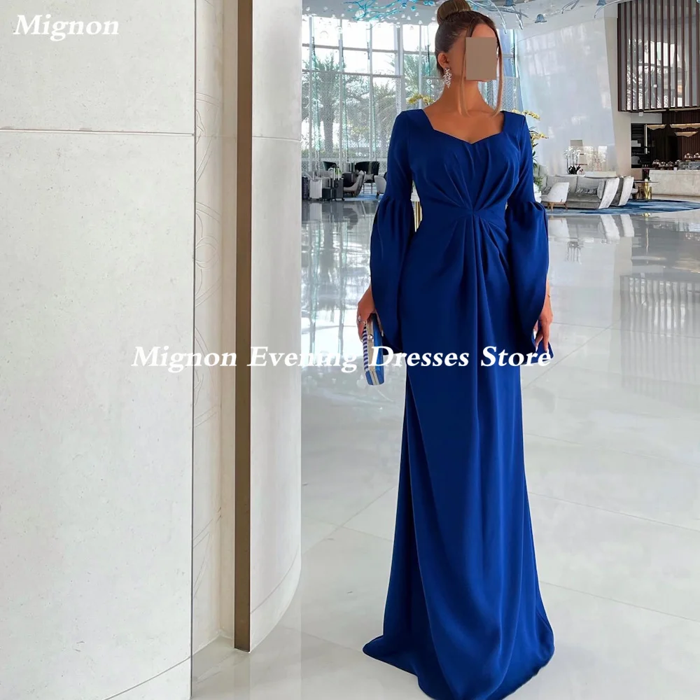 

Mignon Satin A-line Sweetheart Arab Ruffle Prom Gown Floor Length Saudi Evening Formal Elegant Party Dress for Women 2023