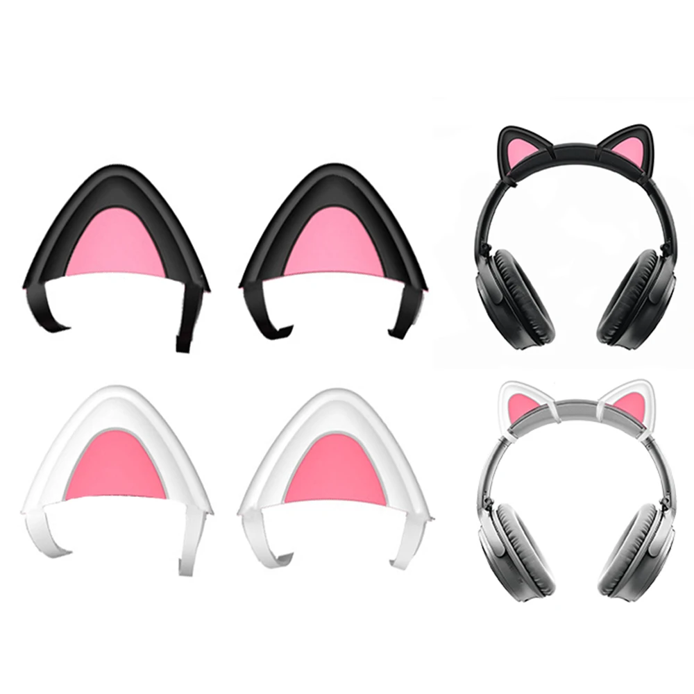 Có Thể Giặt Được Silicone Mèo Tai Mặt Dây Chuyền Trang Trí Bộ Phụ Kiện Cho Loa Bose QC15 QC2 QC3 QC25 QC35 QC45 Tai Nghe