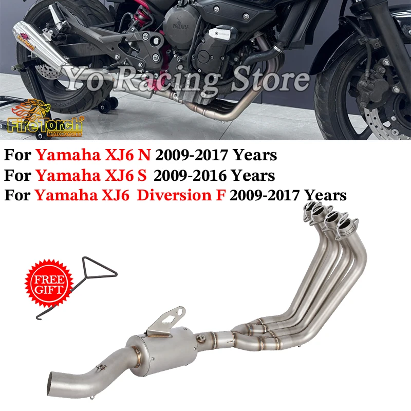 

Slip On For YAMAHA XJ6N XJ6S XJ6 N S XJ6 Diversion F 2009 - 2016 2017 Motorcycle Exhaust Front Link Pipe Connecting 51MM Muffler