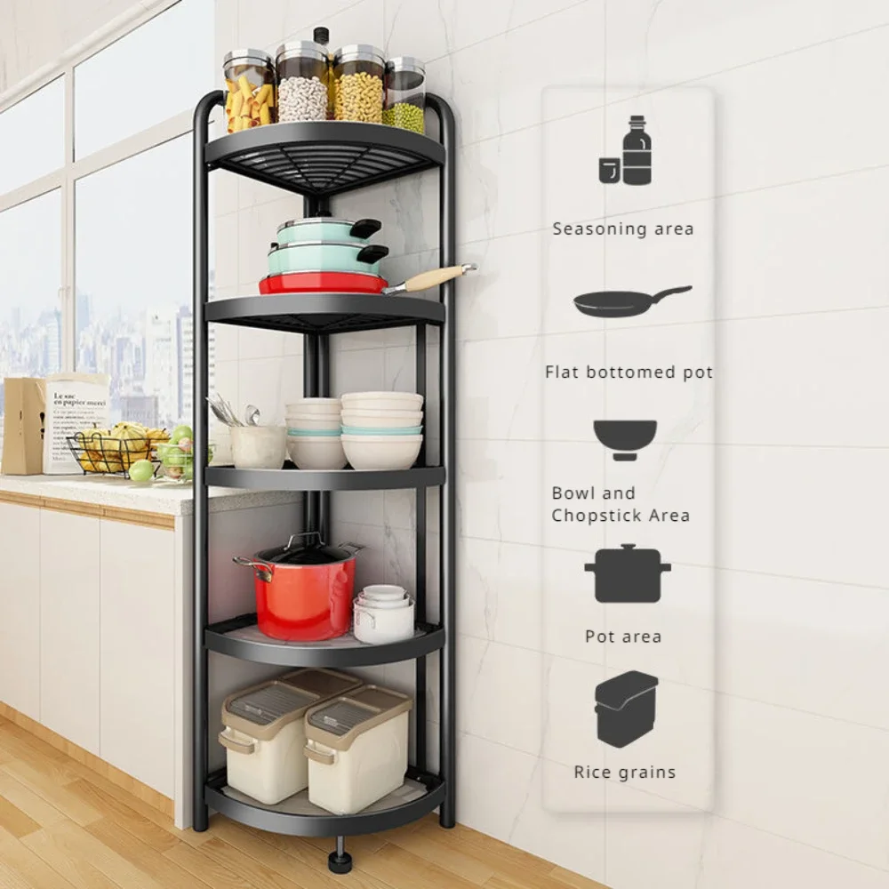 

CANBOUN 2/4/5-уровневая полка для хранения, тележка на колесиках, стеллаж для хранения, кухонный органайзер для хранения, органайзер для ванной комнаты, треугольная подвижная летучая мышь