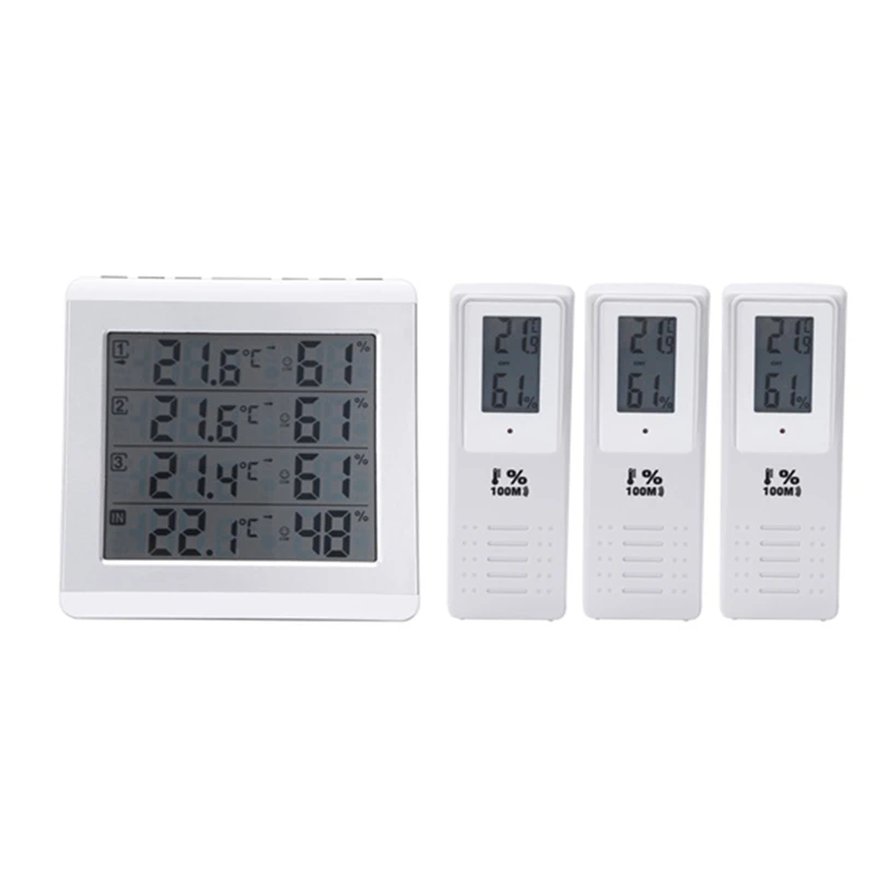 C/F Max Alarm Temperature Meter Weather Station Tester Wireless LCD Digital Thermometer Hygrometer For Outdoor Indoor