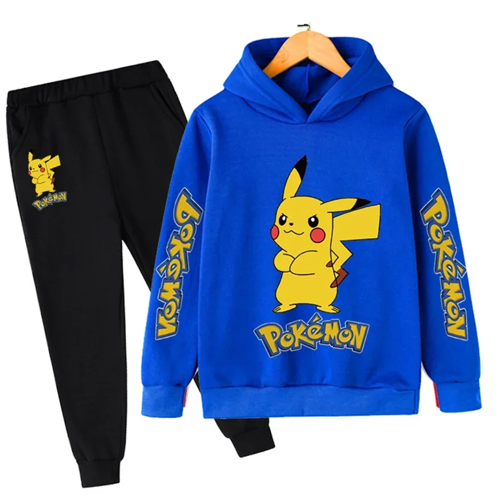 Kawaii pokemon Hoodie Kinder Kinder Cosplay Kinder Jungen Sweatshirt Hosen Kleidung Sets Mode Mädchen Hoodies Frühling Herbst Kleidung