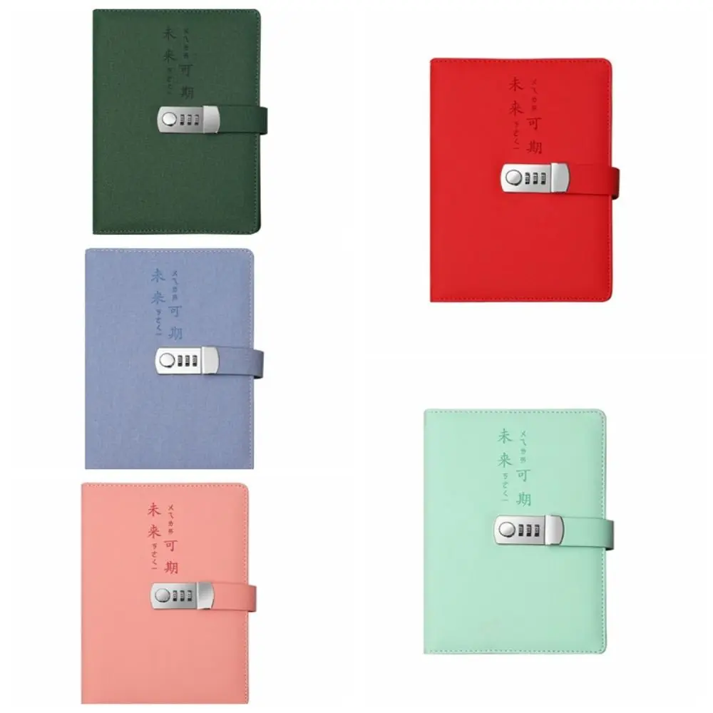 A5 100Sheets Diary Book with Lock Thickened Writing Pads Password Lock Notebook Stationery Lucky Letter Lockable Secrets Journal