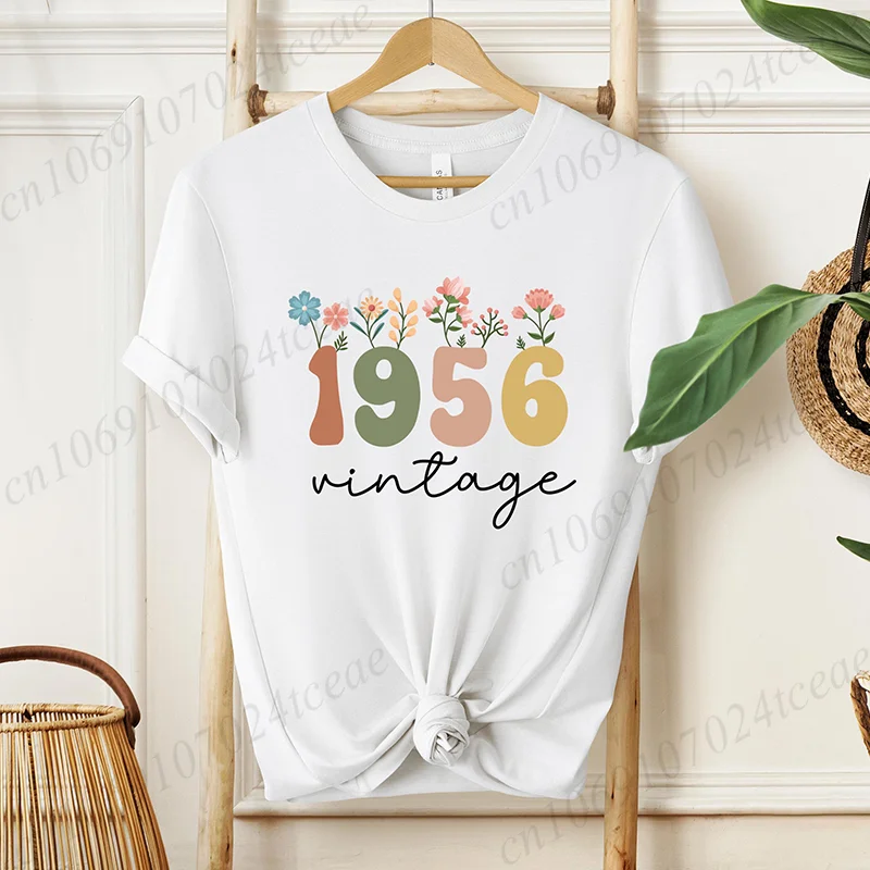 Vintage Est 1956 T-Shirts, 70th Birthday Present Gift Shirt,Unisex Tee, 70th Birthday T-Shirts,Women's Tops Gift for Him and Her