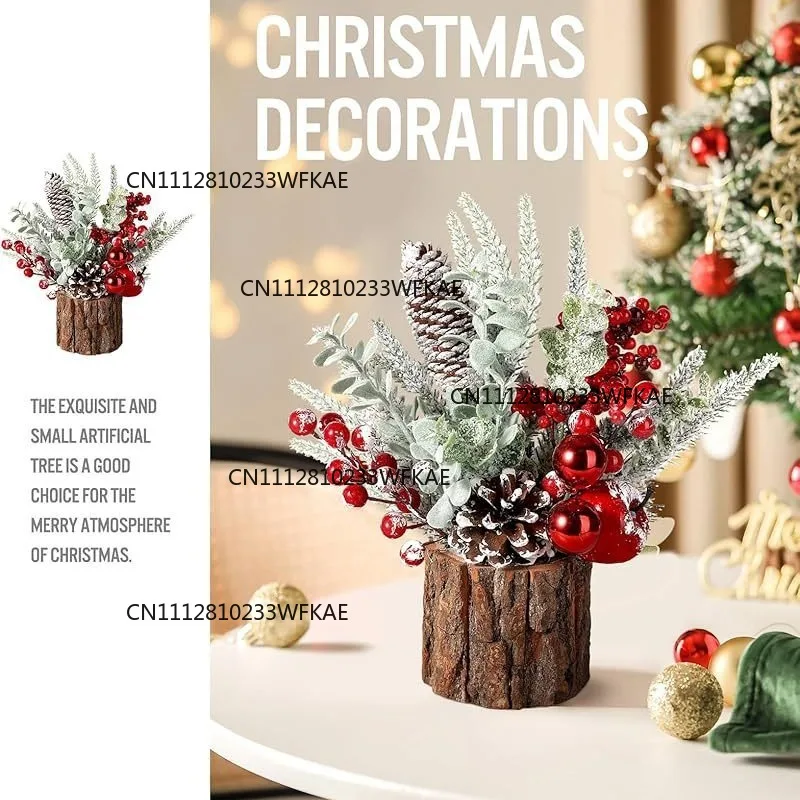 2024 new desktop Christmas tree Christmas decoration home ornament simulation PE bark barrel tree