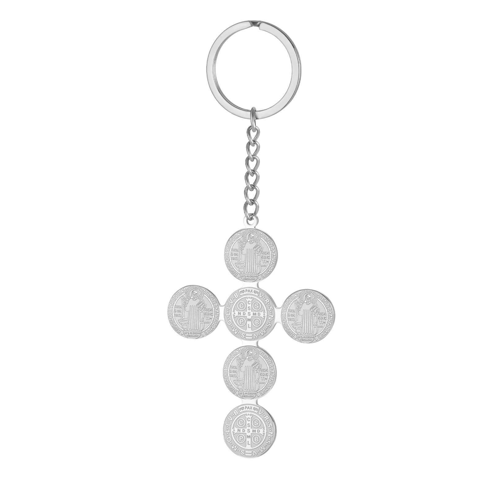 COOLTIME Doppelseitiger Heiliger Benedikt-Kreuz-Anhänger, Schlüsselanhänger, Glücks-Talisman, Edelstahl-Schmuck, 2026, neue Ausgabe – Detail 13
