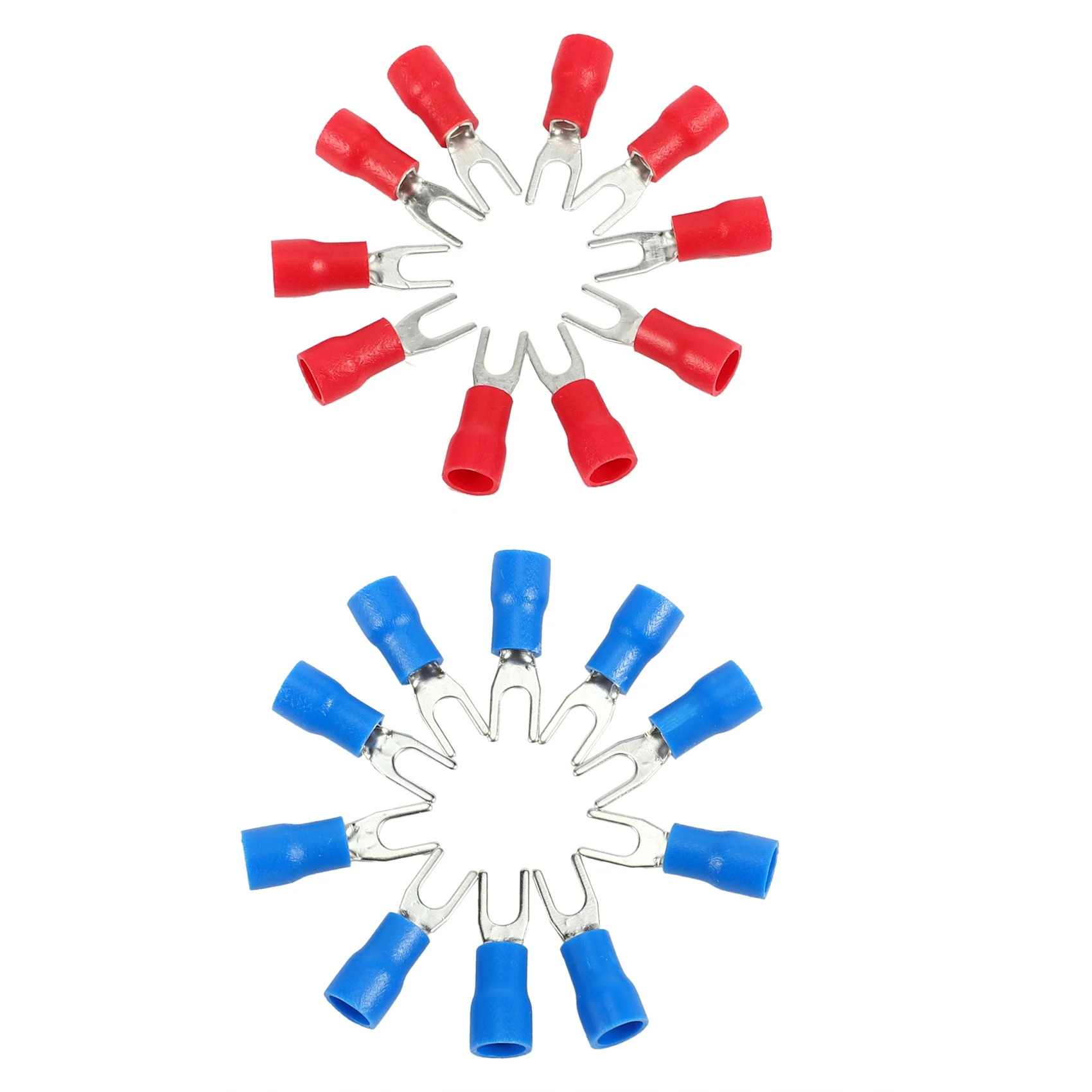 200 шт. 16-14 AWG красный синий проводной разъем изолированный вилочный терминал # 4