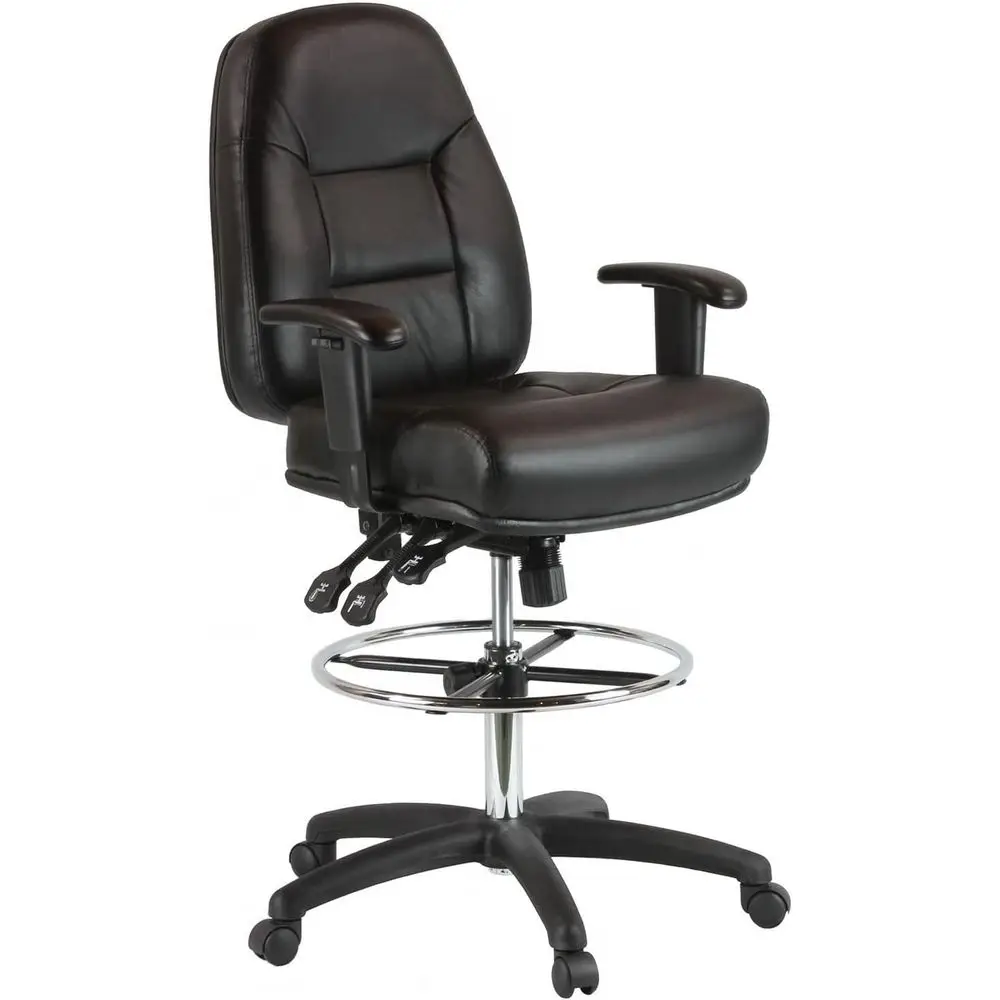 Luxury Black Leather Armrest Chair