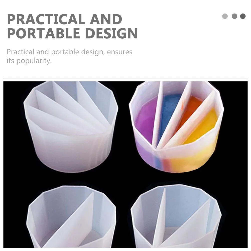 

4Pcs DIY Epoxy Cups Silicone Pigment Cup Nonstick Watercolor Mixing Container for Handmade Craft Projects Pigment Cup