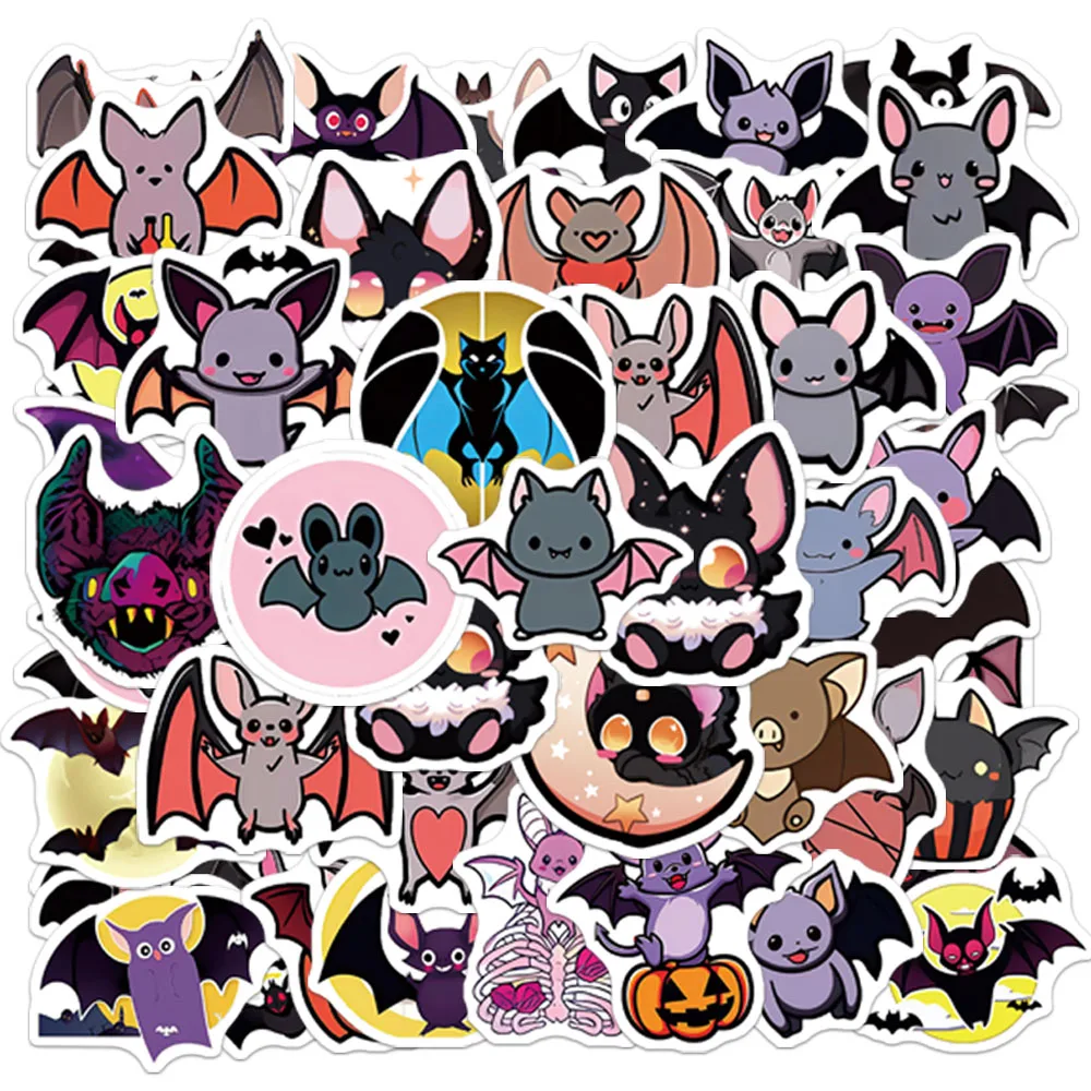 50PCS Kreative Fledermaus Niedlichen Cartoon Aufkleber Dekorative Notebook Telefon Fällen DIY Wasserdichte Aufkleber