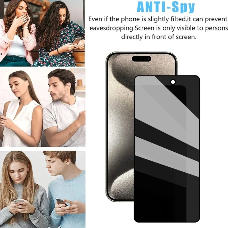 Protector de pantalla de privacidad antiespía para iPhone 17 16 15 14 13 12 11 Pro Max, película anti-miradas, 1/3 piezas 6