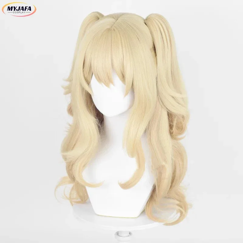 Candy 2025Aihara Yuz Peluca de Cosplay Anime Rubio claro largo con coletas dobles pelo sintético resistente al calor pelucas de Halloween + Wi