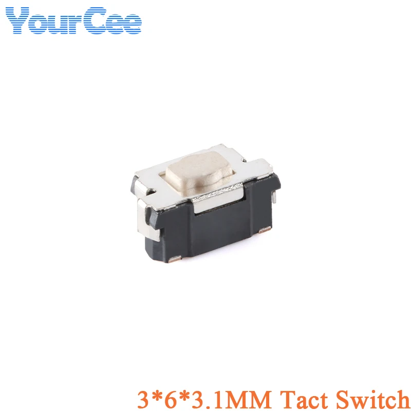 10Pcs 3*6*3.1MM Tact Switch Push Button Light Touch Switch Patch SMD 2-pin Micro Tactile Button Switch Large Sinking Plate