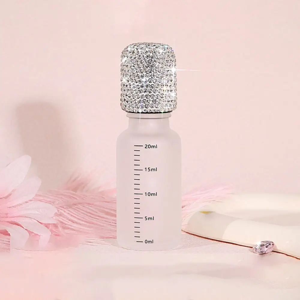 Bling Rhinestone Essential Oil Bottle Refillable Roller Ball Perfume Bottle Leakproof Luxury Essence Storage Bottle Women