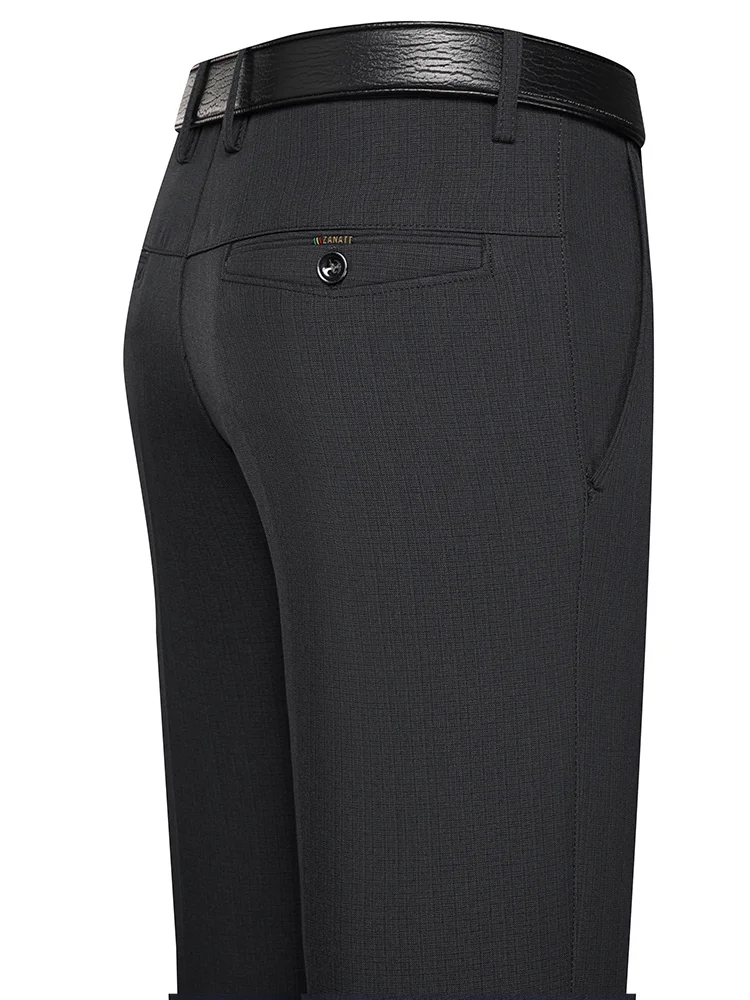 Autumn Winter Men's Business Pants Loose Straight Formal Classic Solid Color Work High Waist Black Trousers Men Plus Size 40