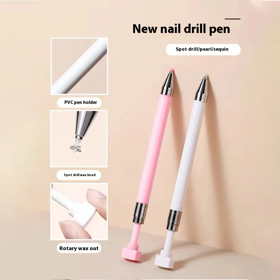 1 nail self-adhesive rhinestone pen, gemstone picker, nail art auxiliary tool, rotatable pen tip for waxing, crayon point brush