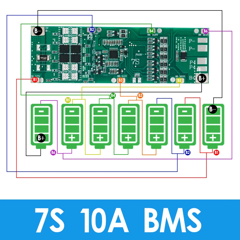 BMS 7S 24V 10A 15A 20A 30A Li-ion 18650 Battery Charge Board With Balance Function Short Circuit / Temperature Protection