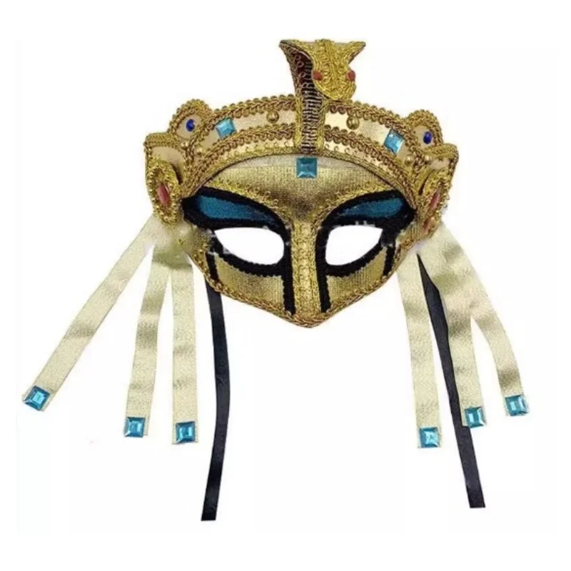 Egypt Mask Hair Hoop Headwear Halloween Carnival Dionysia Party Masquerade Costume Stage Perform Prop Cosplay Accessory